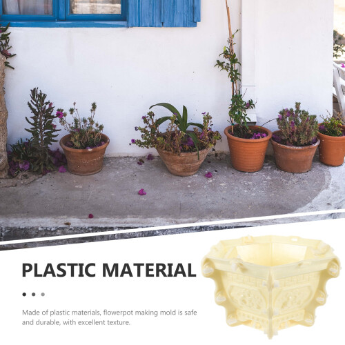 Molde de plástico para vaso de flores hexagonal de concreto. 2