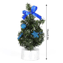 Mini Christmas Tree with Ornaments – Gold, Silver, Blue,