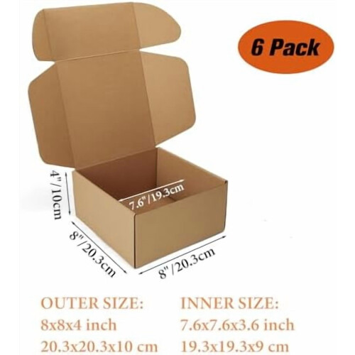 Caixas de envio tamanho médio, azuis brilhantes, 11,4 x 8,9 x 3,9 polegadas (pacote com 6) 1