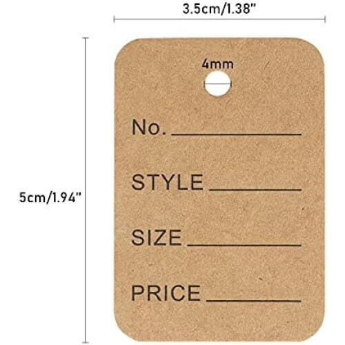 1000 st vita prislappar 5x3,5 cm 1