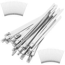 400Pcs Heavy Duty Stainless Steel Zip Ties Silver Metal Cable Ties