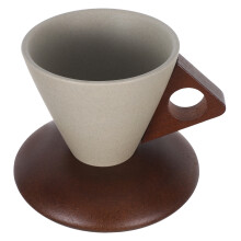 2Sets Assorted Color Artistic Ceramic Coffee Mugs Funnel Shaped Design