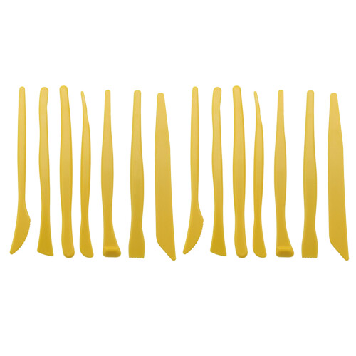 42Pcs Ultra-Light Clay Pottery Tools Plastic DIY Set Yellow