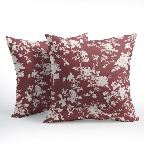 Conjunto de 2 capas de almofada vintage com estampa floral, 50x50cm (20x20 polegadas). 1