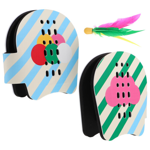 2Sets Portable Badminton Paddle Set Lightweight Indoor Toy