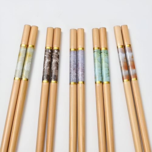 ACDANC5-Ζεύγη Μπαμπού Chopsticks, Σετ Επαναχρησιμοποιούμενων Τσοπ στικς κινέζικου τύπου, 2
