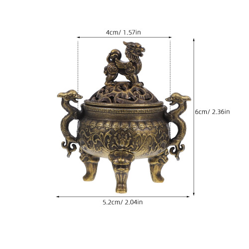 Copper Incense Burner with Lid, 6cm, Three-Legged 1