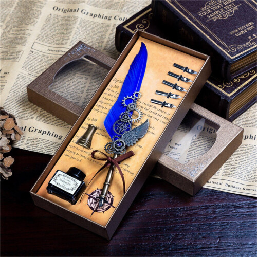 Σετ στυλό και μελάνι Mechanical Wings Feather – Κουτί δώρου με στυλό καλλιγραφίας με 2