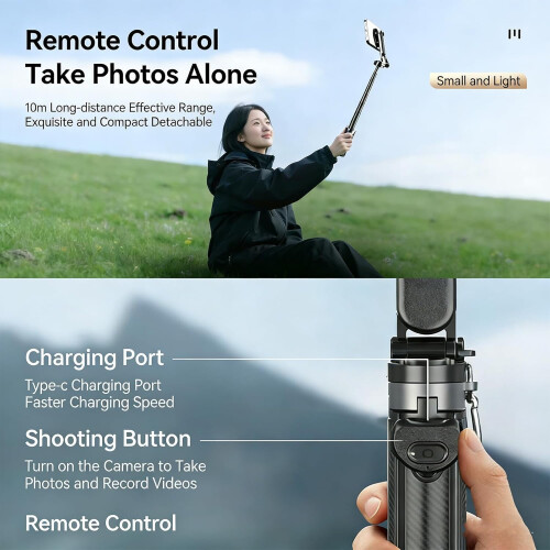 Stick magnetic pentru selfie cu telecomandă Bluetooth, pachet de 2 1