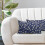 Navy Blue Floral Pillow Covers 12x20 in (2 pcs) 4