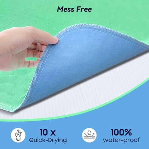 Pacote com 4 protetores de cama laváveis de 91 x 91 cm (36" x 36") com absorção extra pesada, impermeáveis e de secagem rápida, compatíveis com 1