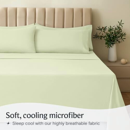 Microfiber Queen Sheet Set Deep Pocket 4-Piece 1