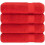 Ensemble de 4 serviettes de bain turques, 100 % coton, extra larges et douces, rouges. 4