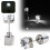 Square LED glowing earrings for couples, orange and white 2
