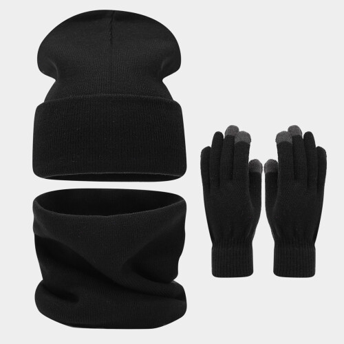 Σετ Κασκόλ και Γαντιών για Γυναικεία Καπέλα Beanie Ζεστά Χειμερινά Γάντι Πλέξιμο 1