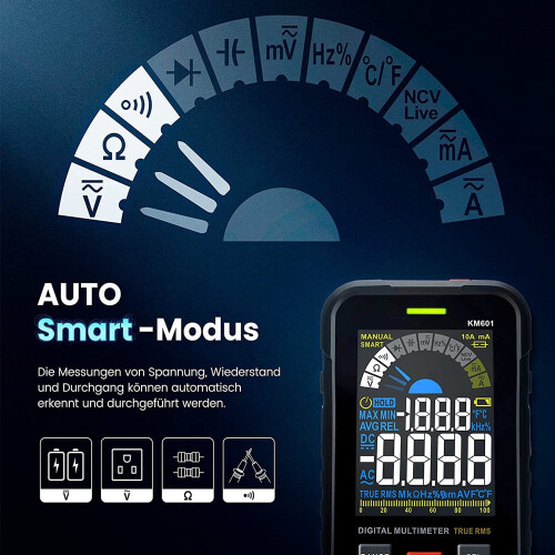 Ψηφιακό πολύμετρο Kaiweets KM601 Αυτόματη εμβέλεια True RMS 1