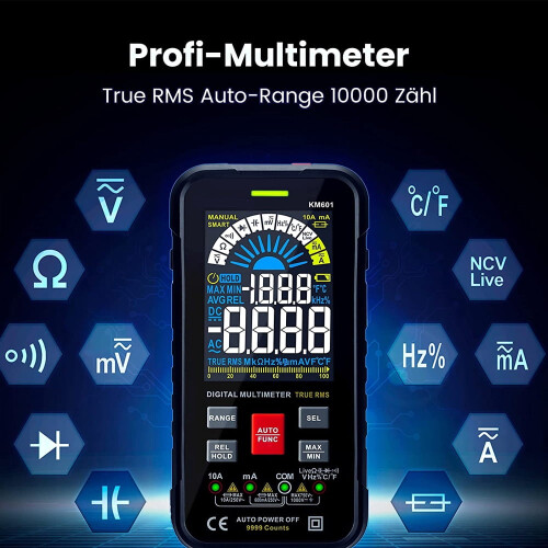 Ψηφιακό πολύμετρο Kaiweets KM601 Αυτόματη εμβέλεια True RMS 2