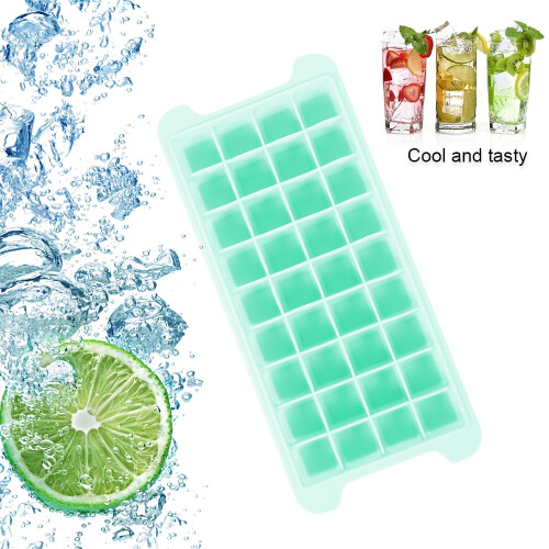 Isbitsform2-pack lättöppnad silikon36 isbitsformar med lock BPA-fri 1