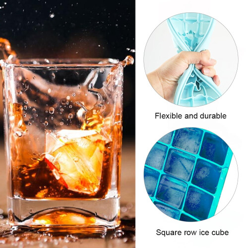 Isbitsform2-pack lättöppnad silikon36 isbitsformar med lock BPA-fri 2