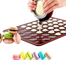 48 Hole Macarons Silicone Mat Baking Mold Silicone Macaron Kit Pastry Baking Mat and Decorating Piping Pot