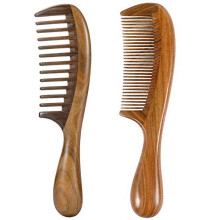 2pcs Wooden Hair Comb Wide Tooth Fine Tooth Detangling Sandalwood Combs | 2pcs, Sandalwood, Combs