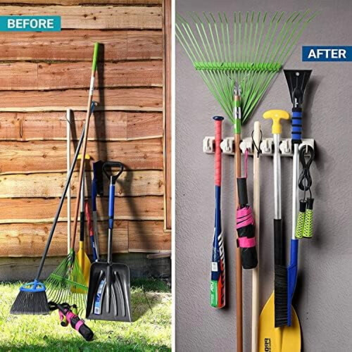 Wall-Mount Broom and Mop Holder 2-Pack 2