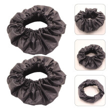 OUNONA 2Pcs Pushchair Wheel Cover Black Rollable Wheel Accessory for Trolley Floor Care