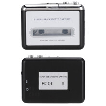 Portable USB Cassette Player, Convert Analog Tapes To MP3 Files, Includes Software Cables