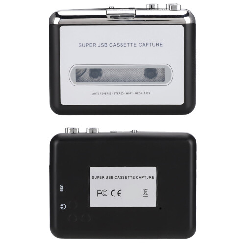 Portable USB Cassette Player, Convert Analog Tapes To MP3 Files, Includes Software Cables