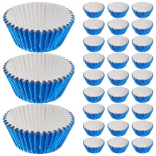 OUNONA Blue Baking Cupcake Liners for Muffins and Cakes Made from Food Grade Paper 100 Pieces
