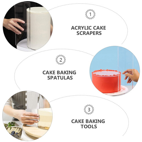3Pcs Cake Icing Tools Acrylic Nonstick for Baking Supplies 2