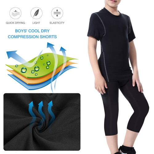 Boys compression pants basketball quick-dry 1 pair 2