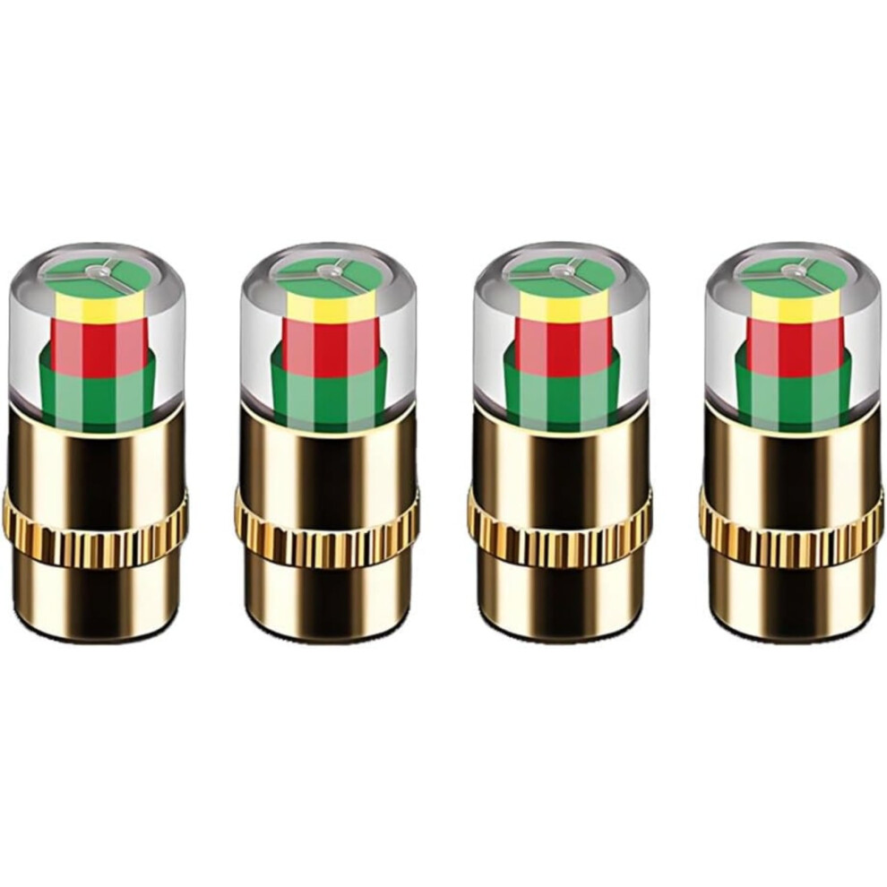 Tire Pressure Monitor Valve Stem Caps, 2.4Bar/36Psi, 3-Color Eye Alert, Universal, Compatible With Standard Valves 9557311916403