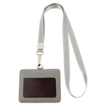 1Pack Leather ID Card Badge Holder with Natural Connection Design for Business and School