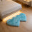Tapis moelleux en forme de cœur, bleu polyester, 35 x 70 cm 4