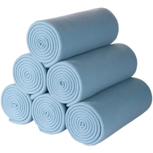 Fleece tæppe blødt og varmt, 50x60 tommer, 6-pak