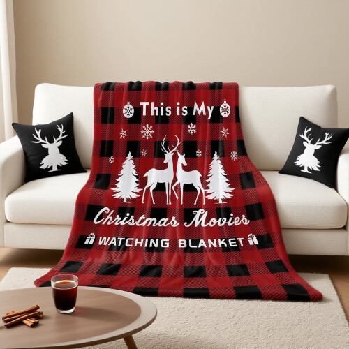 Χριστουγεννιάτικη κουβέρτα Fluffier Flannel, 59x79", απαλή ζεστή χριστουγεννιάτικη