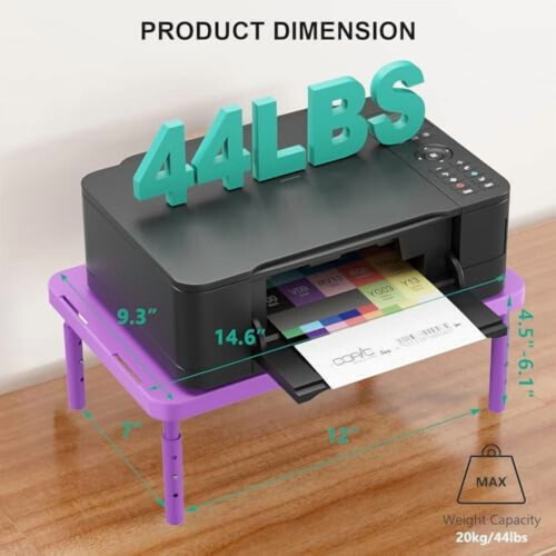 Support d'écran réglable avec rangement sous le bureau violet 1