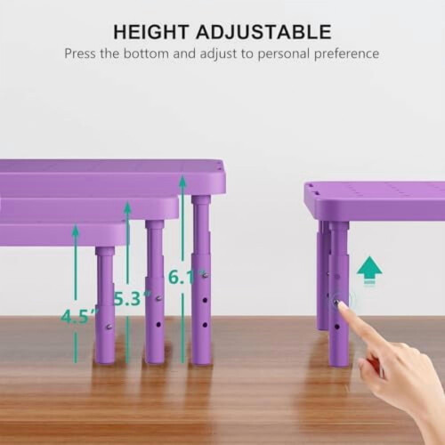 Support d'écran réglable avec rangement sous le bureau violet 2