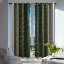 Blackout Curtains 95x52" Set of 2, Green Ombre Nylon-Spandex, 71–90% Light Blocking, Heat Insulating & UV Protection