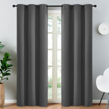 90" Blackout Curtains, Thermal Insulated, Light Blocking, Charcoal Grey – 2 Panels (38x90")