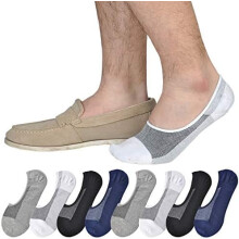 Ægte herrestrømper, loafersneakers, lavt udskårne bomuldsstrømper med skridsikre greb