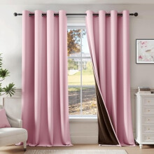 Pink 100% Blackout Curtains, 52x96", 2 Panels, Grommet Top, Thermal Insulated & Soundproof – Compatible with Standard Rods