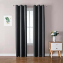 Blackout Curtains 42x78 Inch, 2 Panels, Grommet, Thermal Insulated, Dark Grey, for Bedroom/Living Room