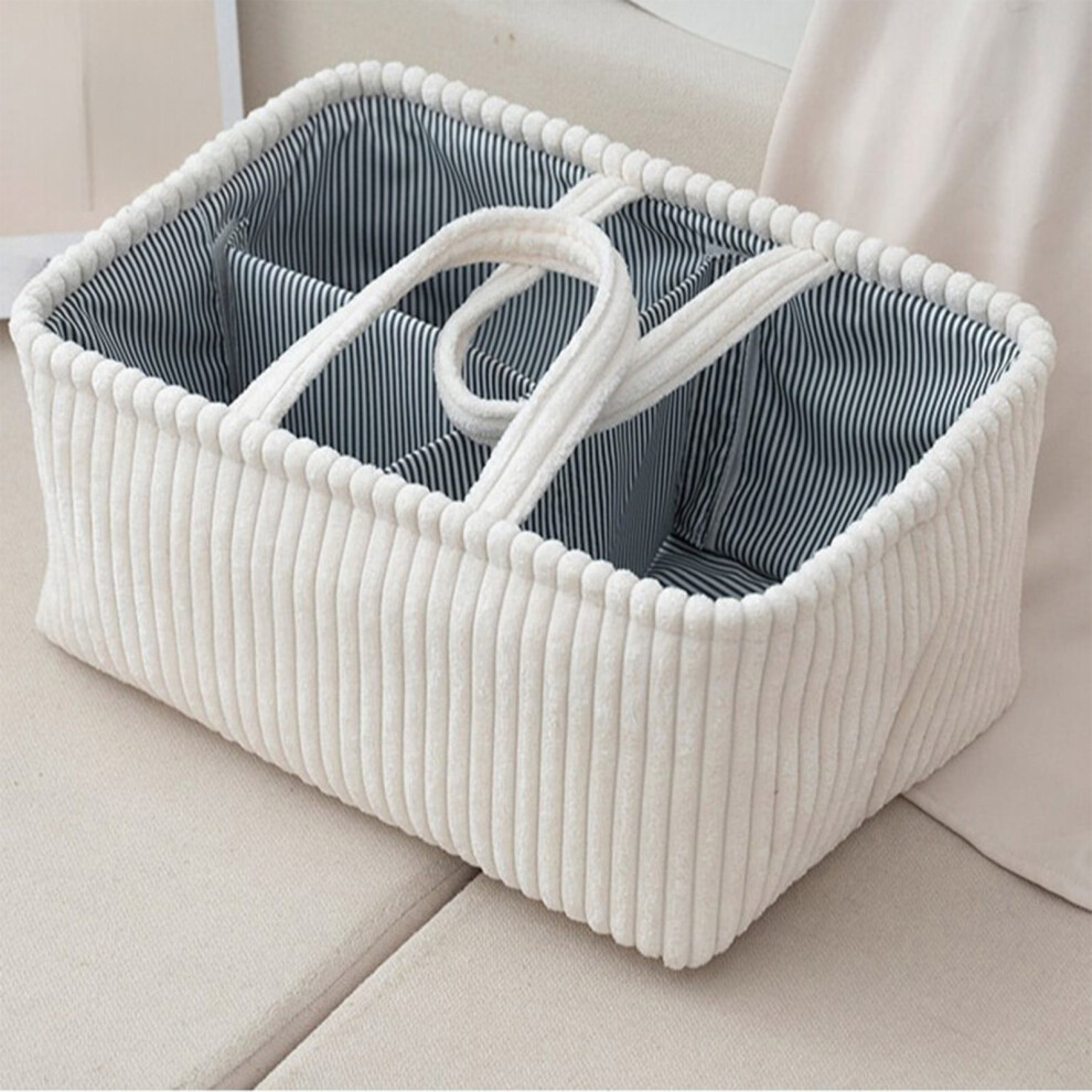 Portable diaper caddy with handle and compartments