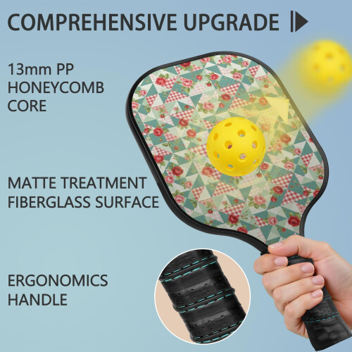 Σετ κουπιών Pickleball από fiberglass με 2 μπάλες και τσάντα μεταφοράς 1