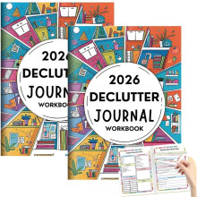 2026Declutter Journal -työkirja | 52 viikon koti- ja toimistojärjestäjä | 60-sivuinen ohjattu perhesuunnittelupäiväkirja (2 kpl)