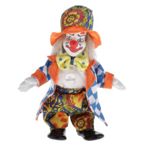 6.3inch Vintage Porcelain Clown Doll Figurine Home Office Desktop Decor Clown