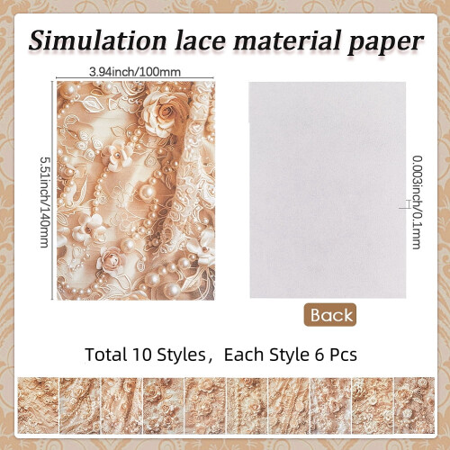 Scrapbook Paper Pad Floral Pearls 60 Sheets 10x14cm 1