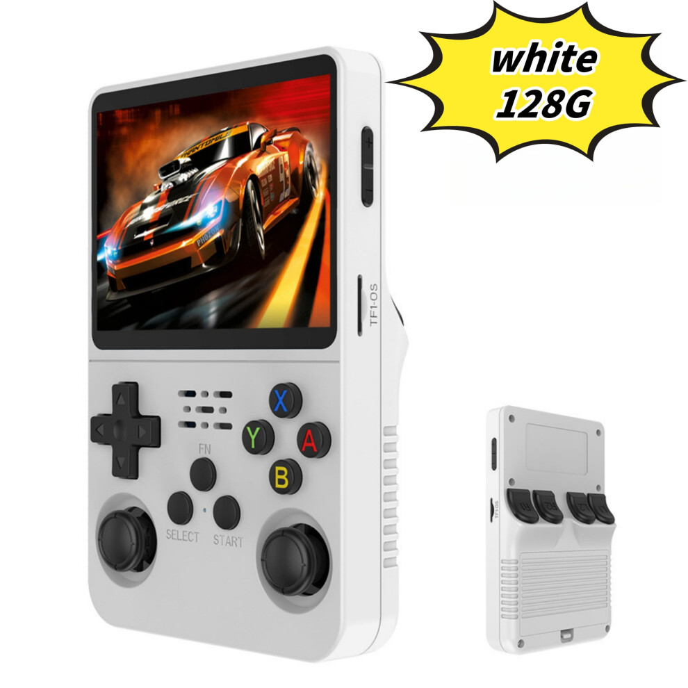 R36s Open Source Handheld Game Console, Large Screen, Large Memory, Large Battery,,128G White 9149926286400